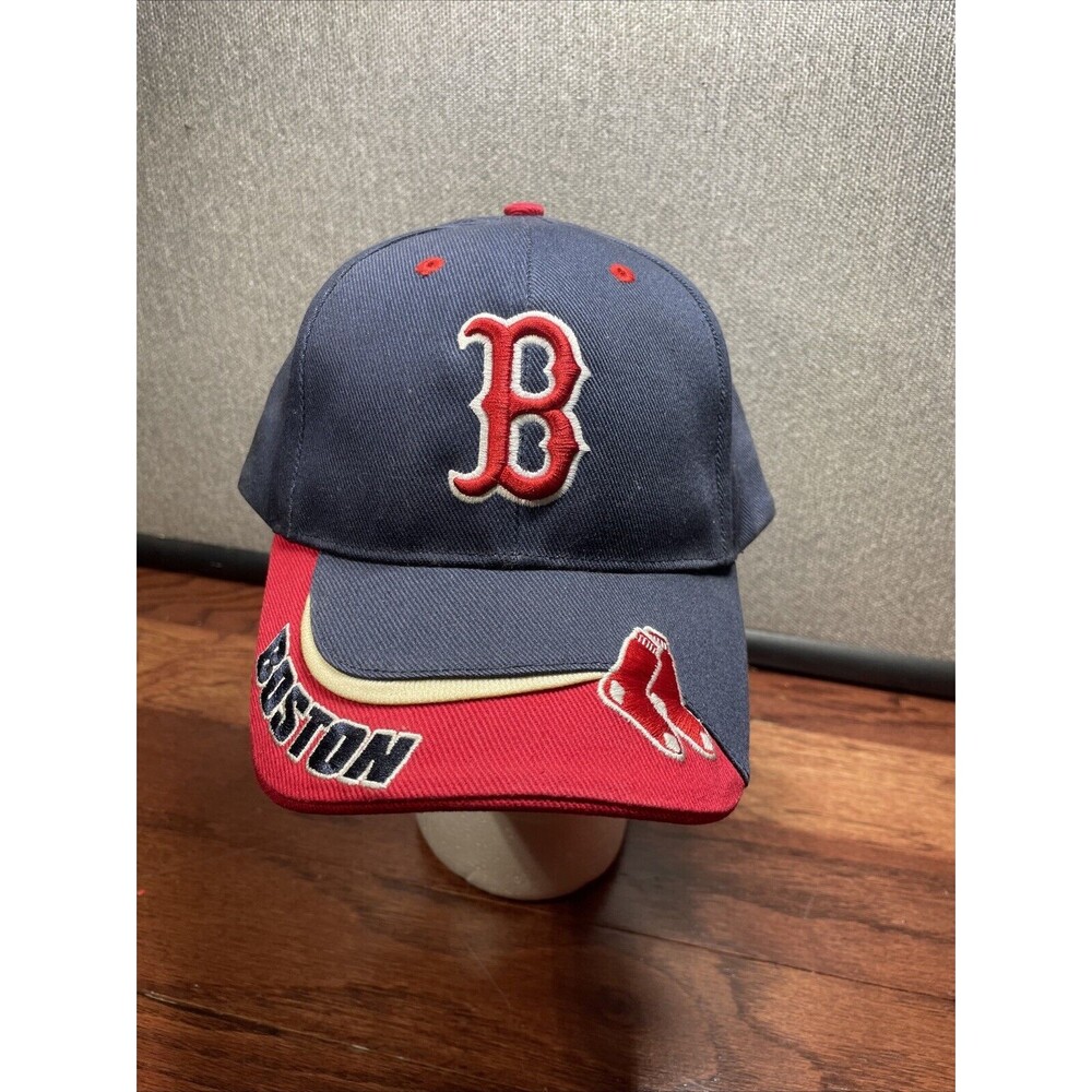 Vintage Boston Red Sox Hat Cap Strap Back Blue Red Baseball Mens 90s Y2K 2000s